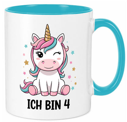4. Geburtstag | 4 Jahre Einhorn Mädchen lustig Geschenkidee Geschenk Tasse