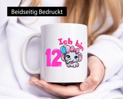 12. Geburtstag | 12 Jahre Elefant Mädchen Humor Geschenkidee Tasse