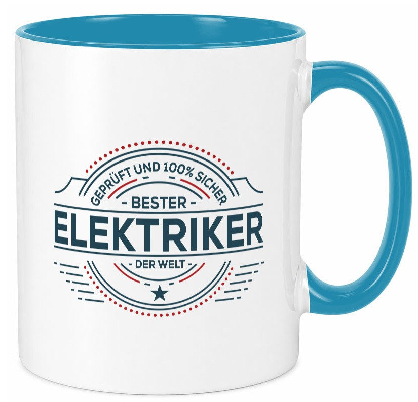 Geprüft und sicher: Elektriker | Elektronik Elektrotechnik lustig Humor Tasse