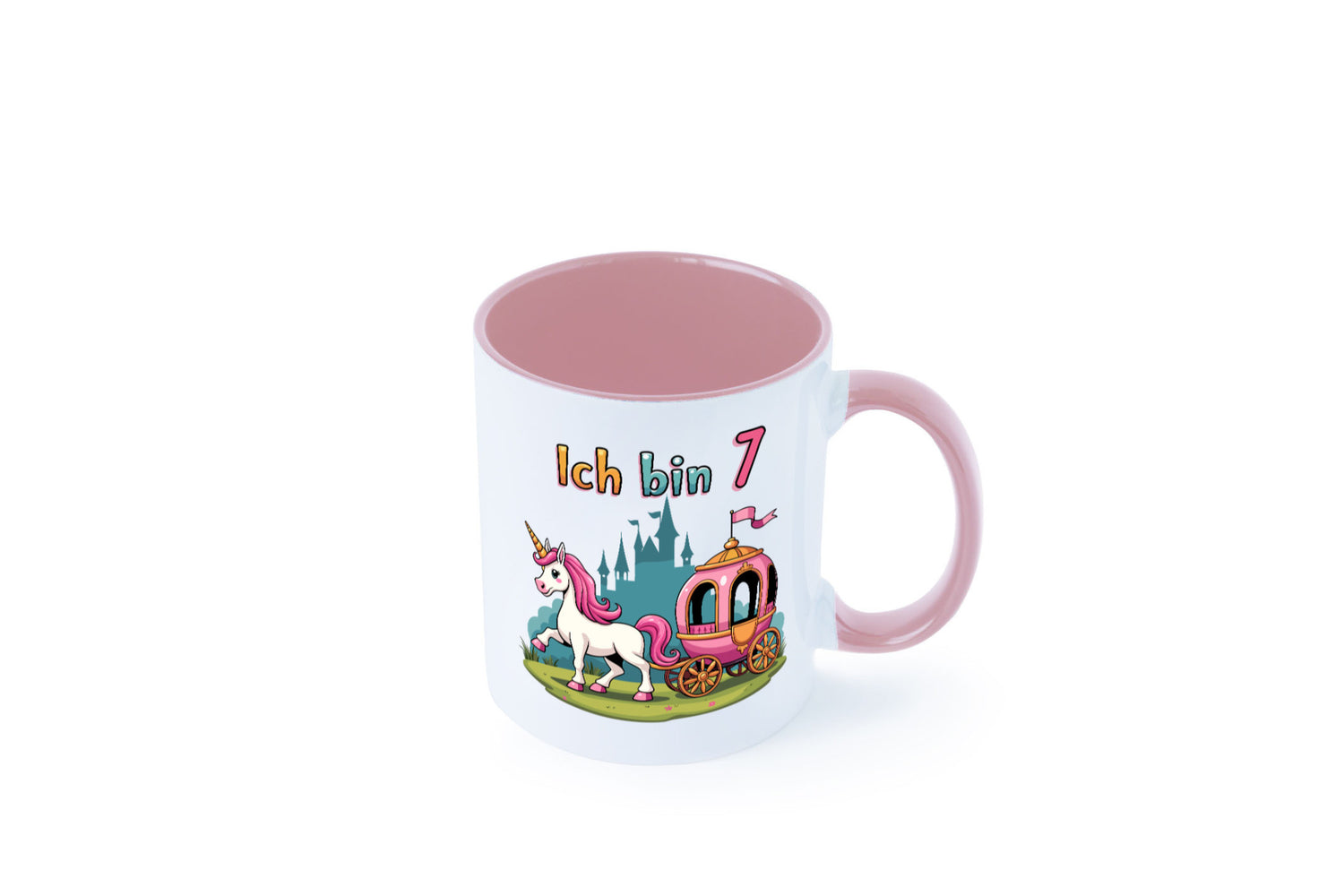 7. Geburtstag | Prinzessin in Kutsche Einhorn lustiger Spruch Geschenk