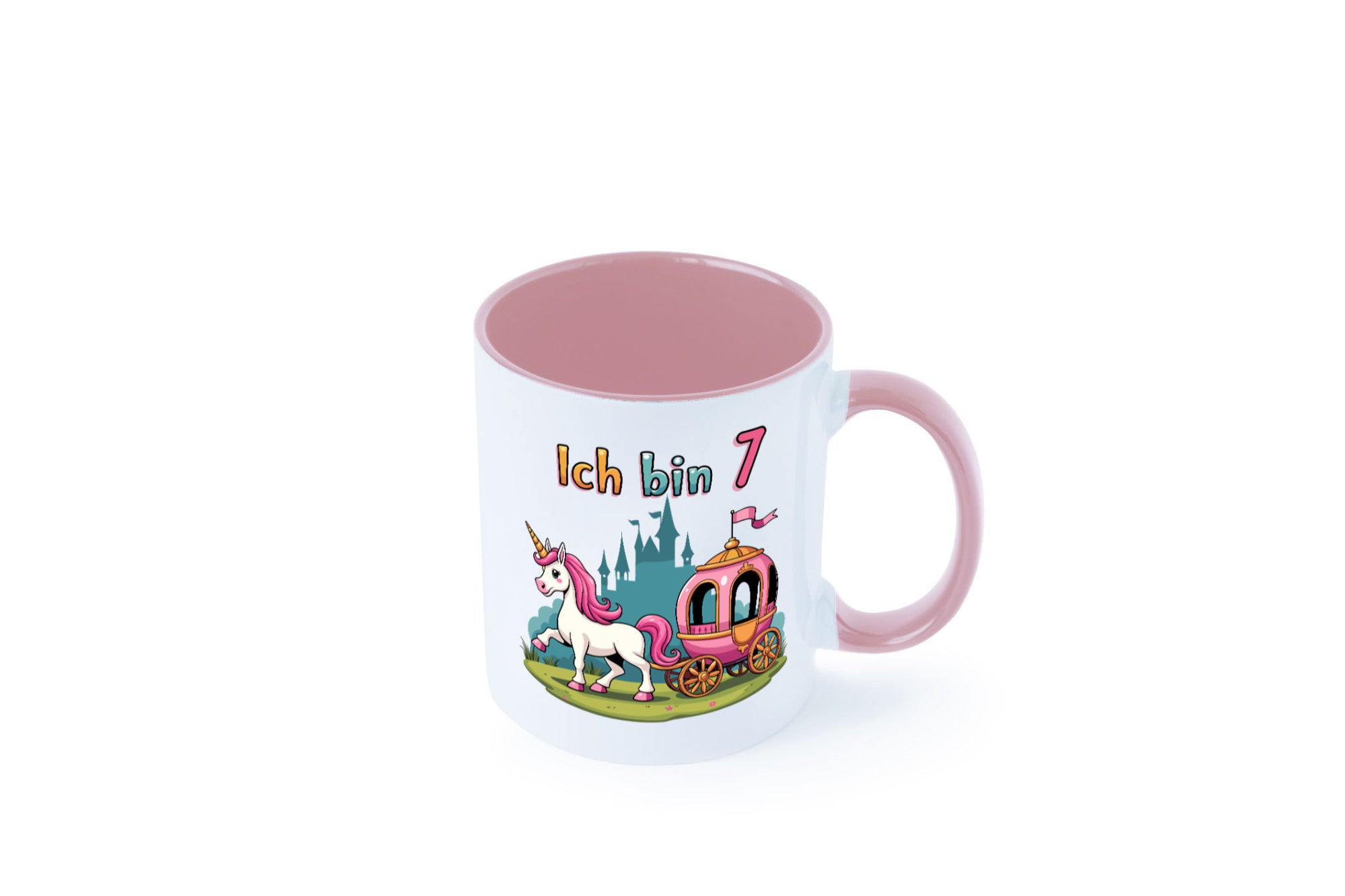 7. Geburtstag | Prinzessin in Kutsche Einhorn lustiger Spruch Geschenk