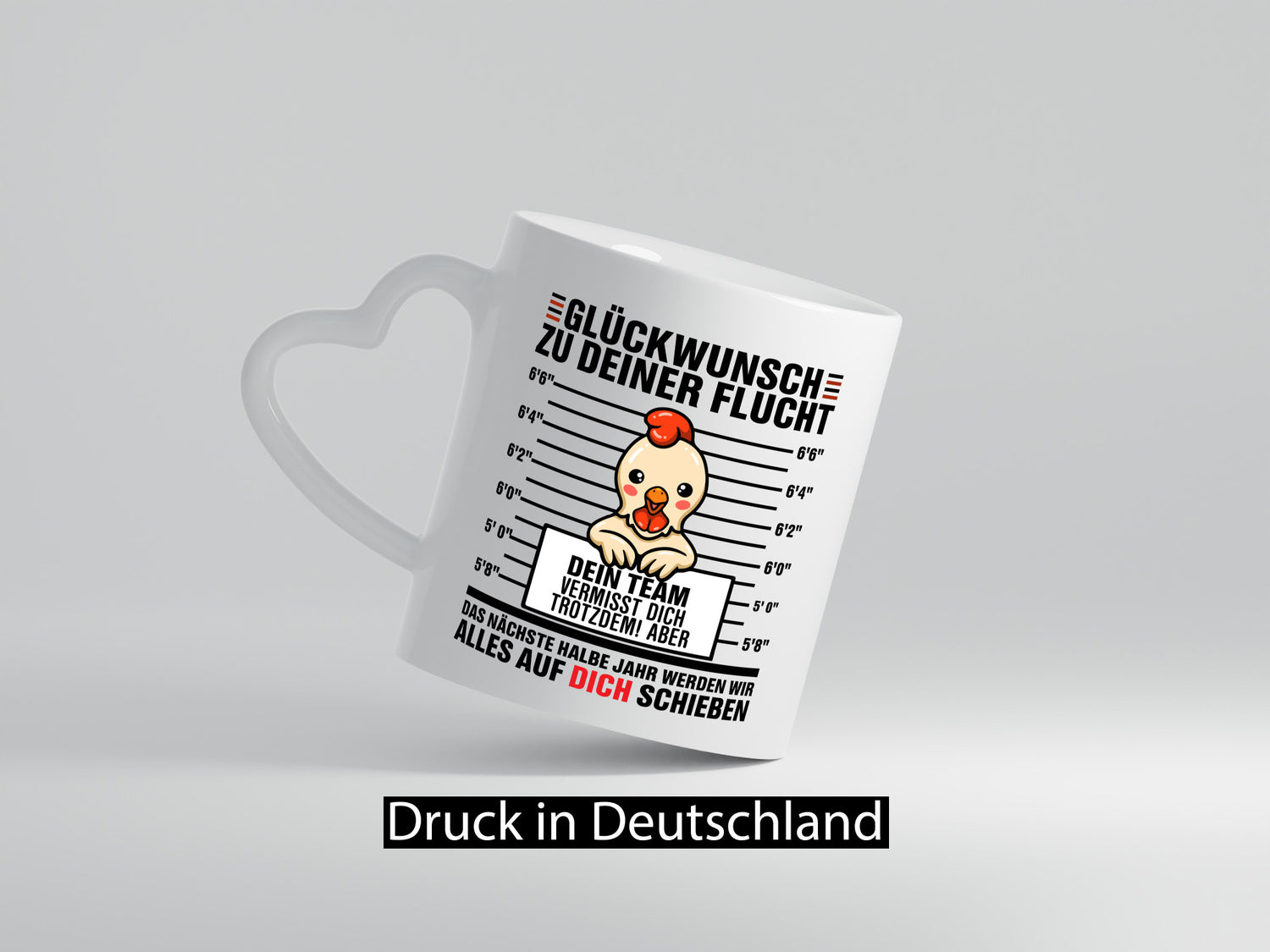 Glückwunsch zur Flucht | Abschiedsgeschenk Geschenkidee Humor Tasse
