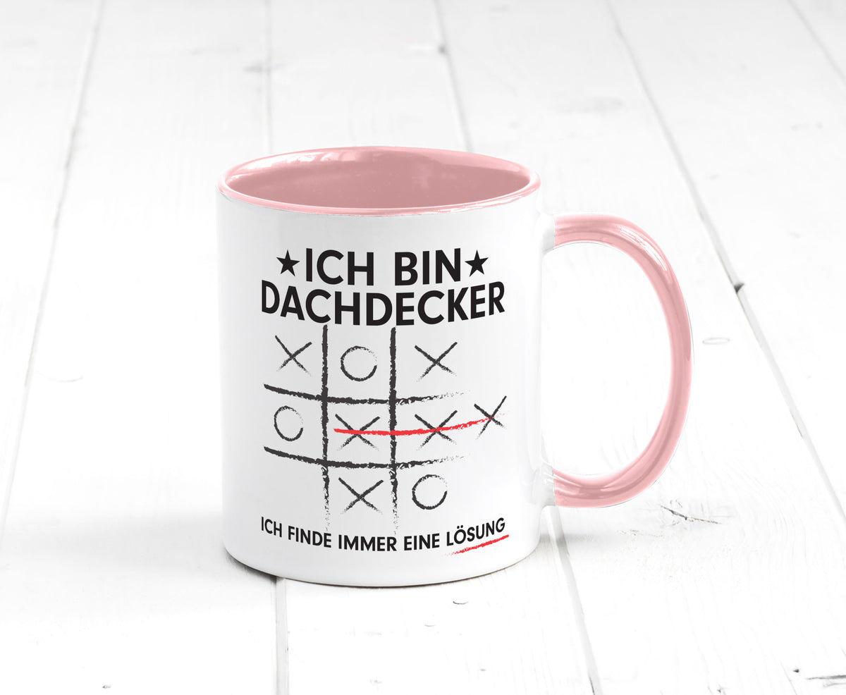 Lösung finden: Dachdecker | Dachbau Hausbau v2 Geschenkidee Humor Tasse