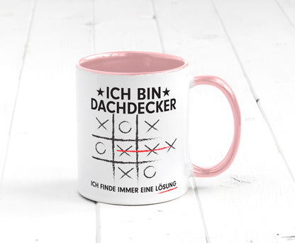 Lösung finden: Dachdecker | Dachbau Hausbau v2 Geschenkidee Humor Tasse