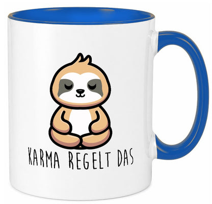 Karma regelt das | Yoga Faultier Meditation Chillen Geschenk Tierliebhaber Tasse