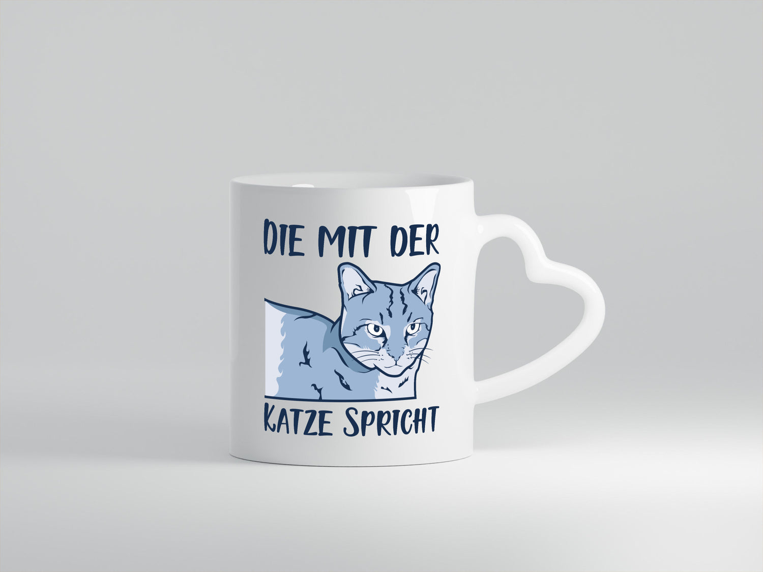 Die mit der Katze spricht | Humor Tierliebhaber Geschenkidee Tasse