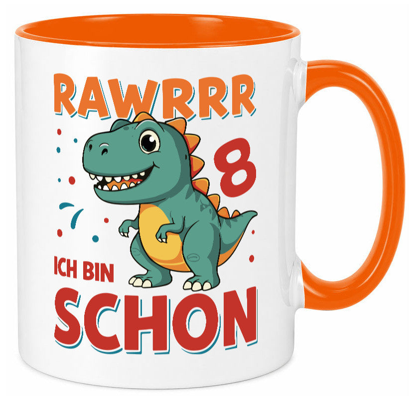 8. Geburtstag | 8 Jahre Raw ich bin schon T-Rex Geschenk Geschenkidee lustiger