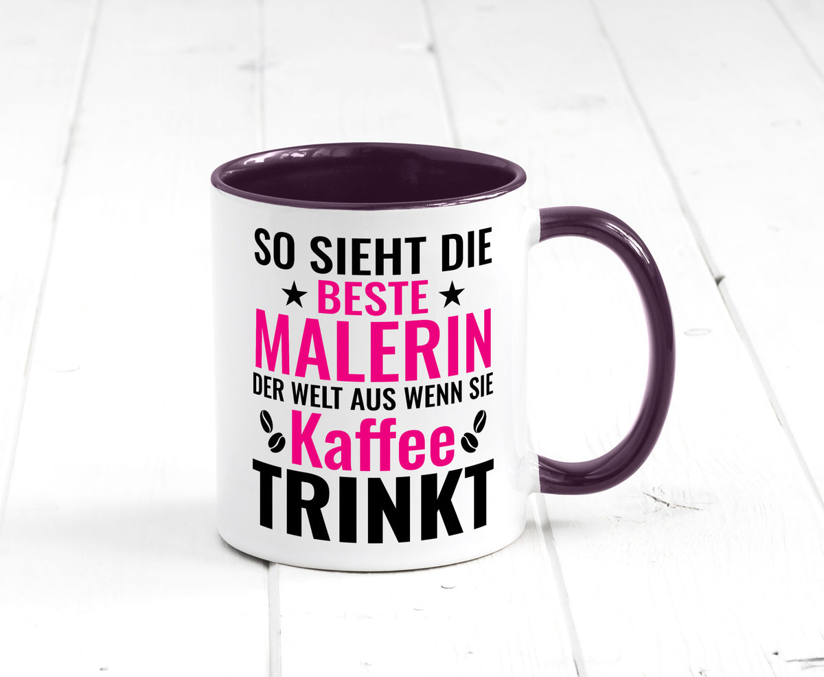 Kaffee trinkt: Malerin | Malerinnen lustiger Spruch Geschenk Humor Geschenkidee Tasse