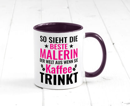 Kaffee trinkt: Malerin | Malerinnen lustiger Spruch Geschenk Humor Geschenkidee Tasse