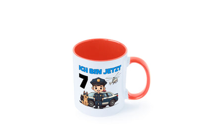 7. Geburtstag | 7 Jahre Polizei Kind Polizeiauto Humor Geschenkidee Tasse