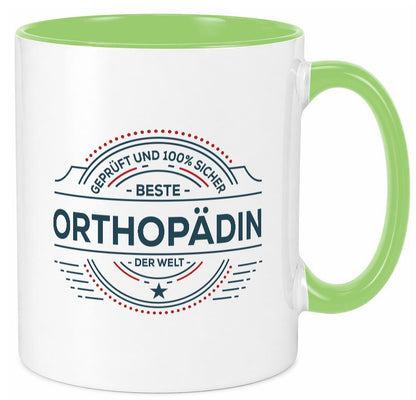 Geprüft und sicher: Orthopädin |Orthopädie Geschenk Humor Geschenkidee lustiger Tasse