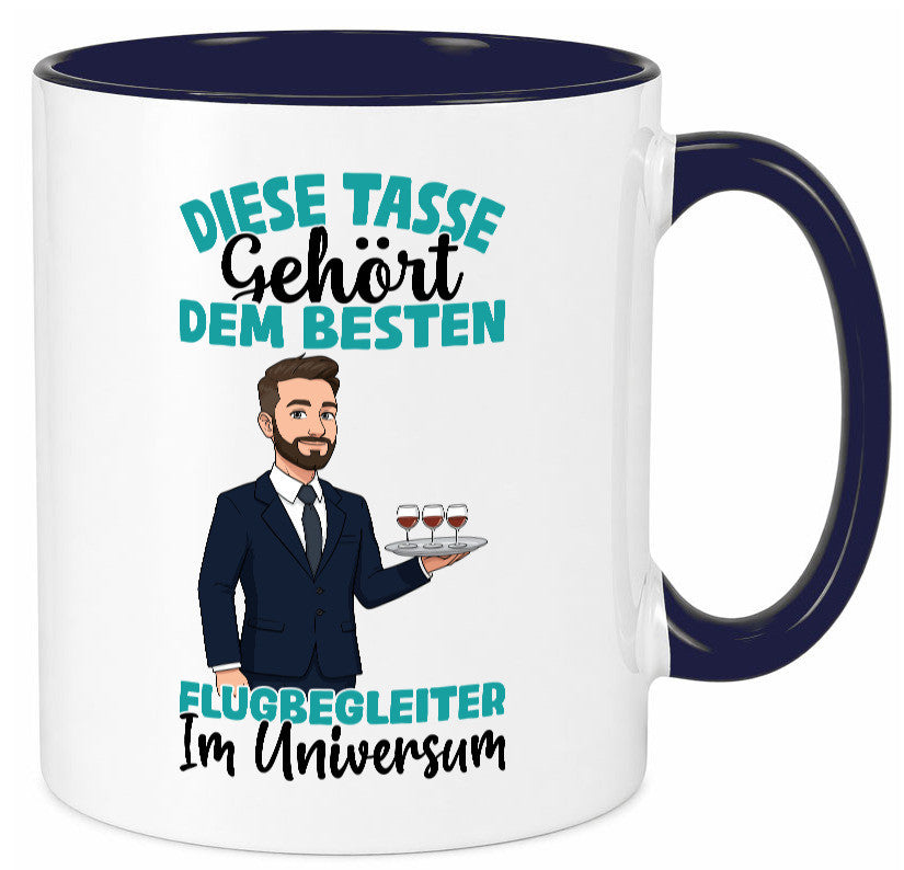 Im Universum: Flugbegleiter | Steward Flughafen Humor Geschenkidee Tasse