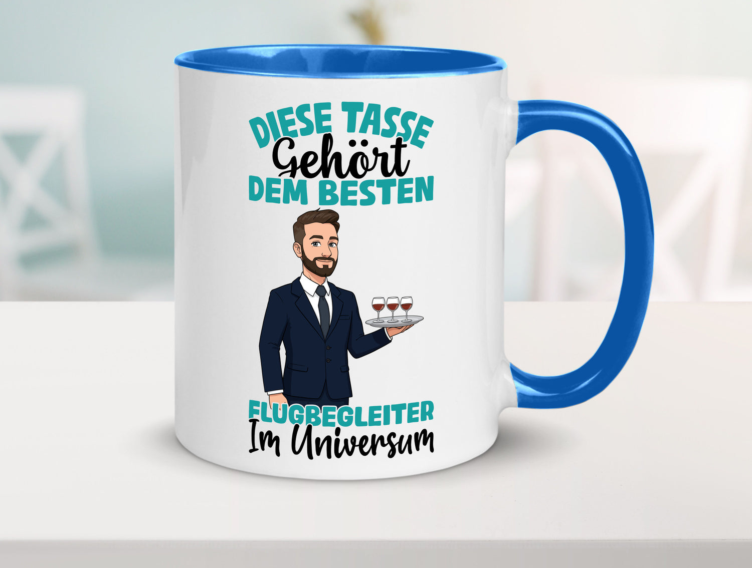 Im Universum: Flugbegleiter | Steward Flughafen Humor Geschenkidee Tasse