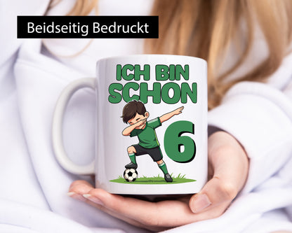 6. Geburtstag | 6 Jahre Fußballer lustiger Spruch Geschenk Geschenkidee Tasse