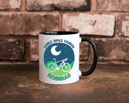 Coole Opas fahren Rennrad | Mond Landschaft Geschenk Familie Geschenkidee