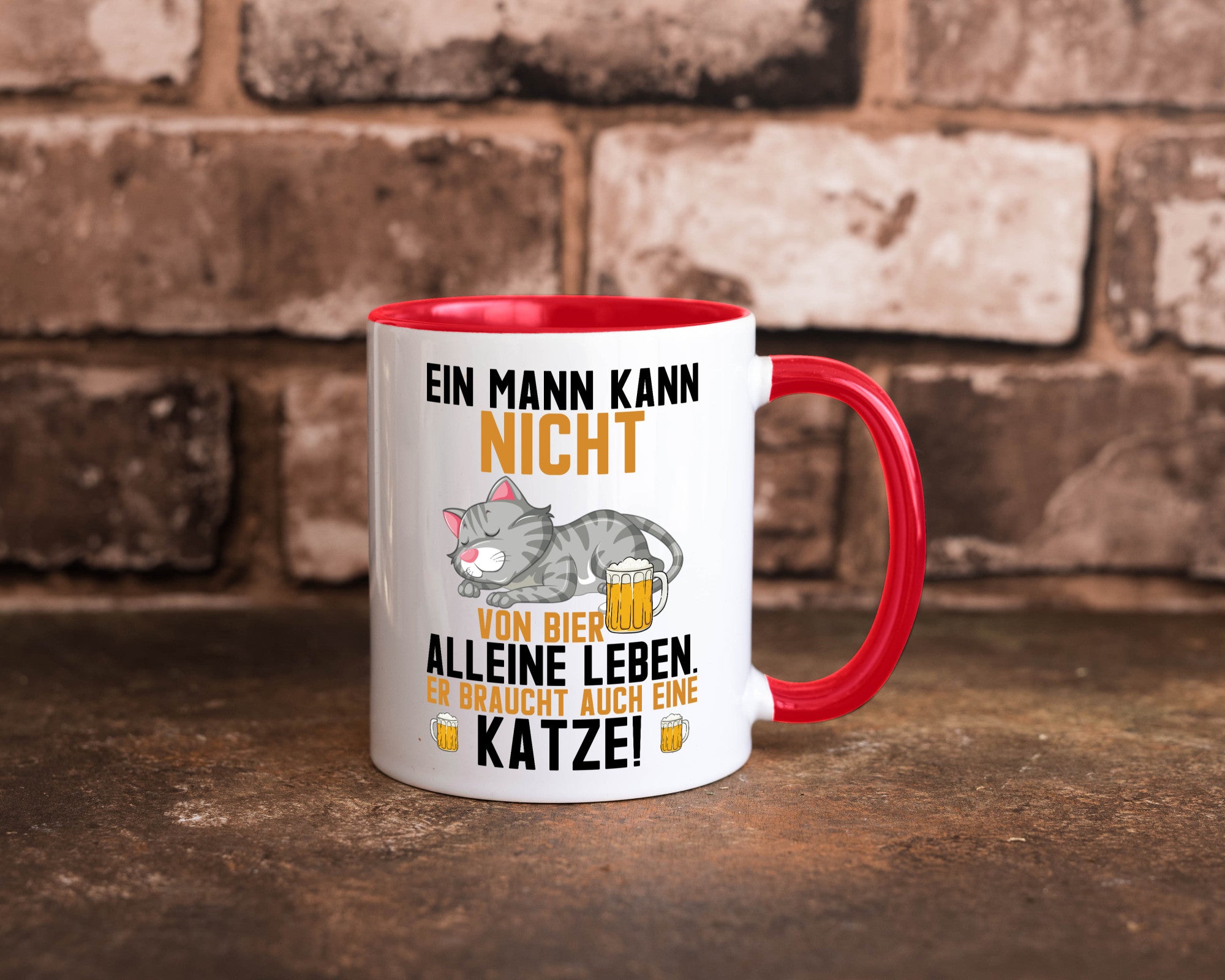 Von Bier leben | Mann braucht eine Katze Katzenliebhaber Geschenk Tierliebhaber