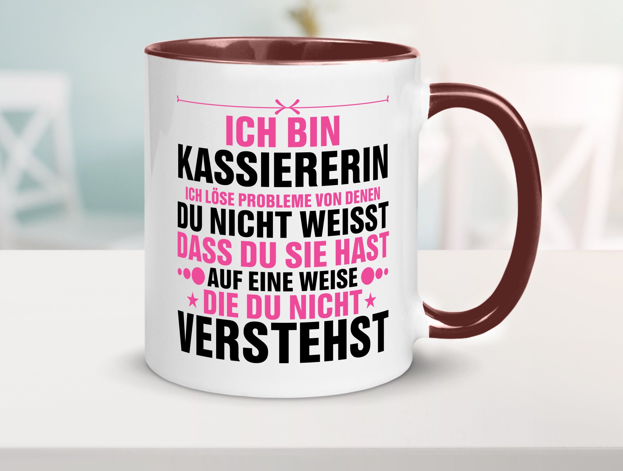 Löse Probleme: Kassiererin v2 lustiger Spruch Geschenk Humor Geschenkidee Tasse