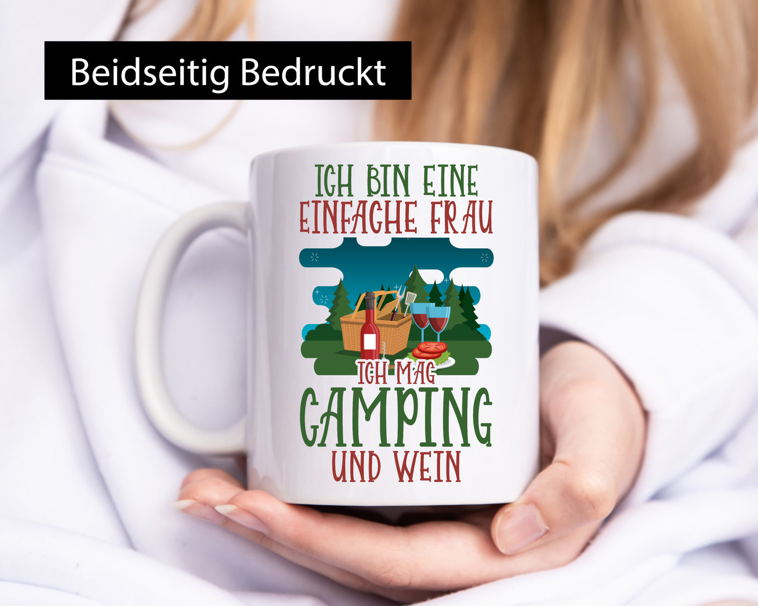 Einfache Frau Camping und Wein | v2 Geschenk Humor Geschenkidee lustiger Spruch