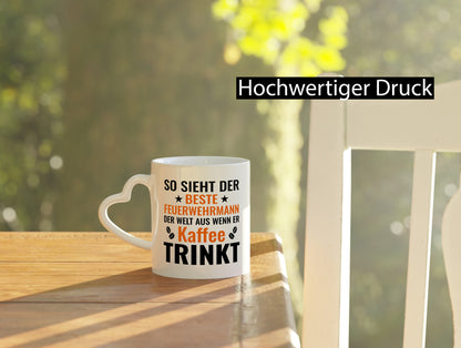 Kaffee trinkt: Feuerwehrmann | Feuerwehr Humor Geschenkidee Tasse