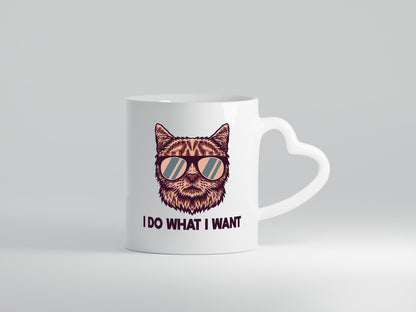 I do what want | Katze Brille Geschenkidee Tierliebhaber Humor Tasse