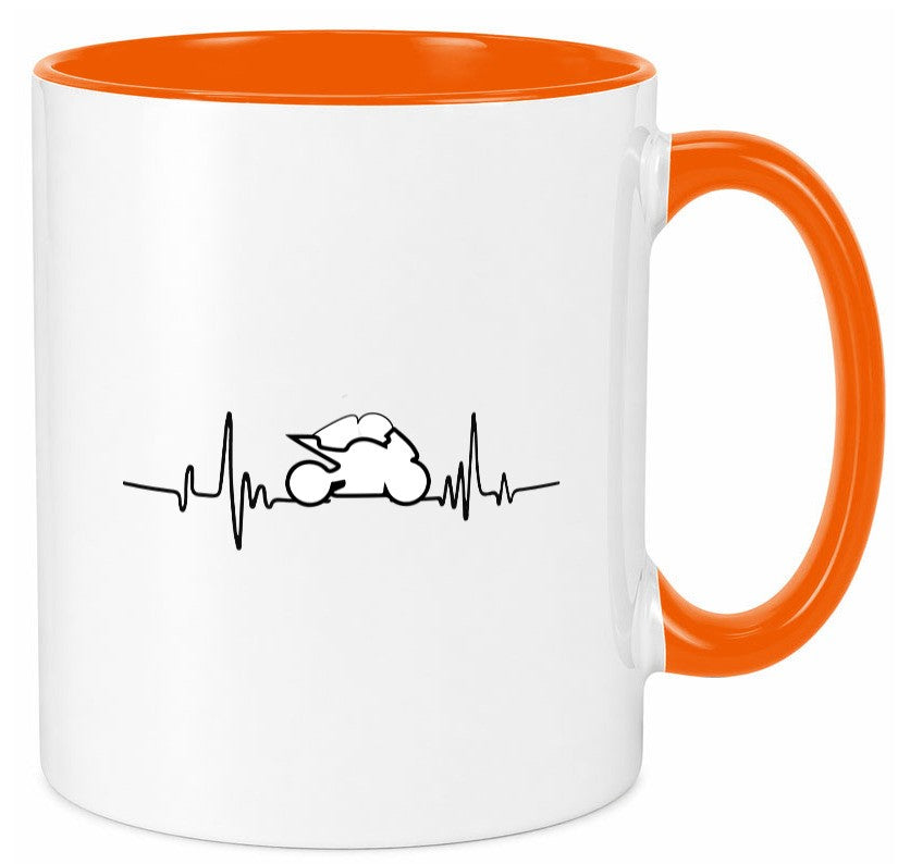 Motorrad Herzschlag | Biker Motorsport Bikerclub Geschenk Humor Geschenkidee Tasse
