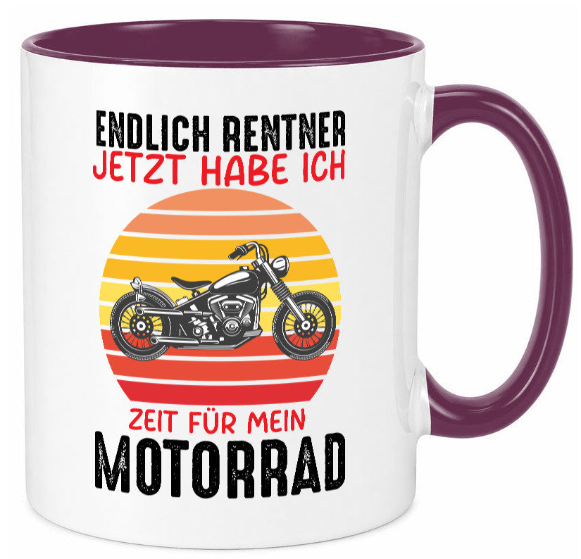Endlich Renter jetzt habe ich Zeit für mein Motorrad lustig Humor Geschenkidee Tasse