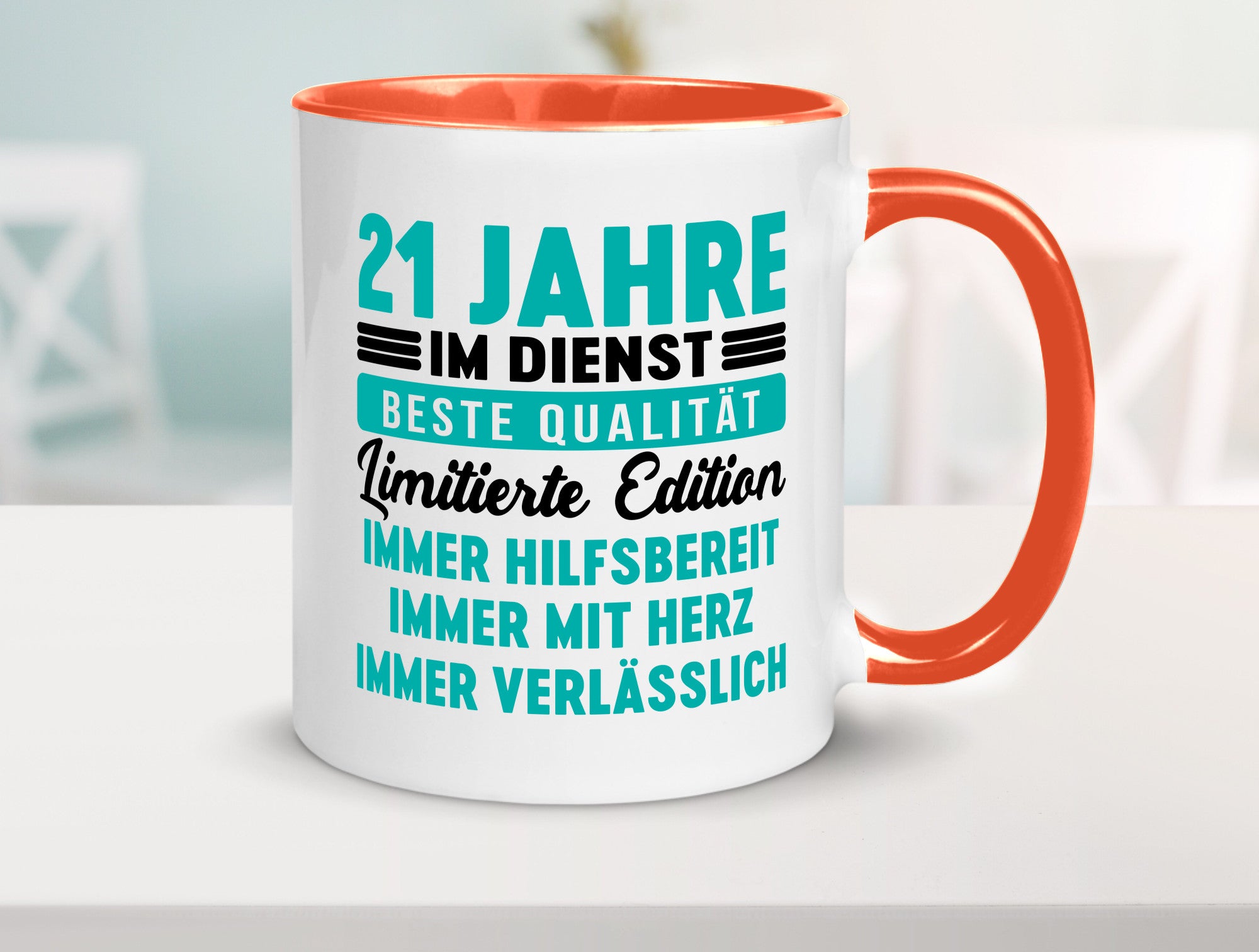 21 Jahre im Dienst | Jubiläum Arbeit v5 lustig Kollegen Büro Geschenk Tasse