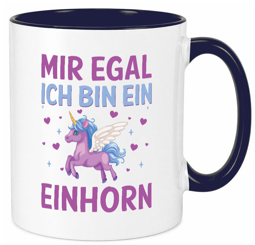 Mir egal, ich bin ein Einhorn| Herzen Geschenkidee Humor Tasse