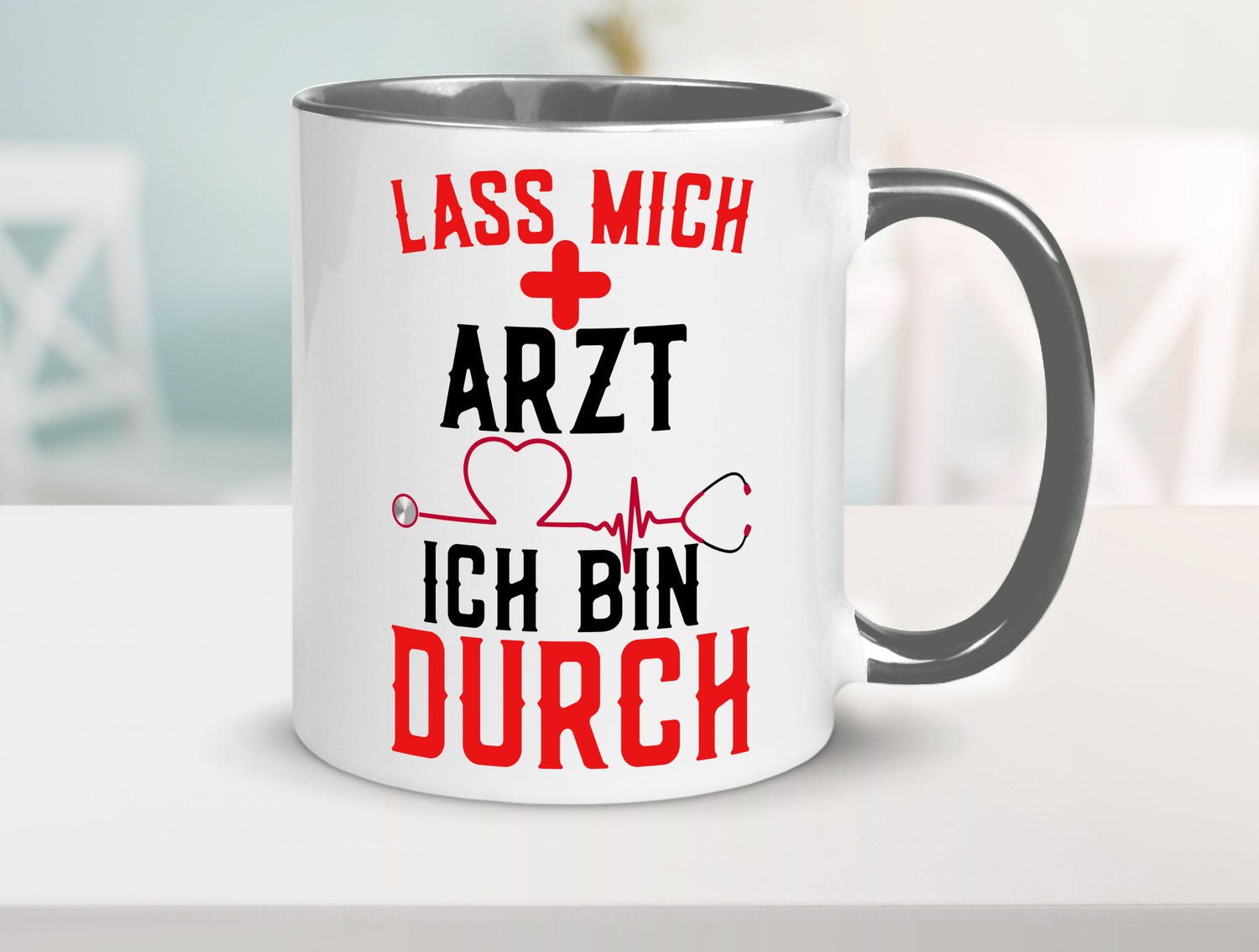 Arzt | Lass mich durch Herz Doktor Krankenhaus Puls Humor Geschenkidee Tasse