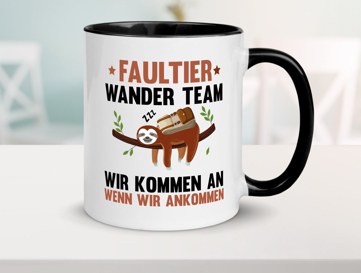 Faultier Wanderteam | Spruch Motiv Wandern lustig Tierliebhaber Humor Geschenk Tasse