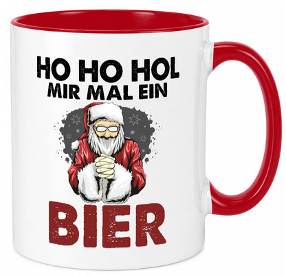 Ho Hol mir mal ein Bier | Weihnachten Geschenkidee Humor Tasse