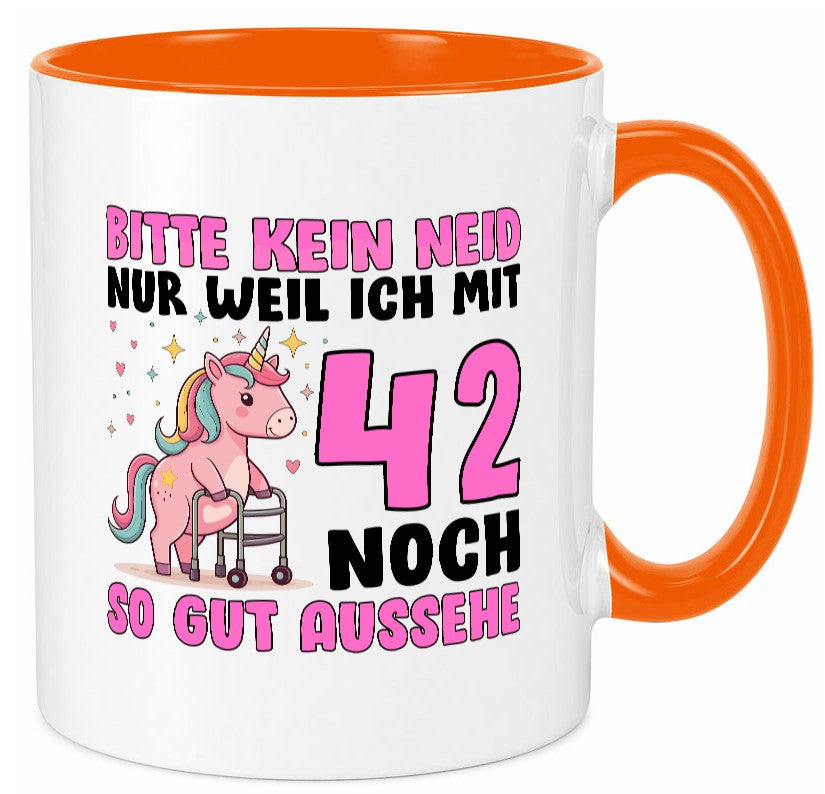 42. Geburtstag | 42 Jahre Mit noch so gut aussehen lustiger Spruch Geschenk Tasse