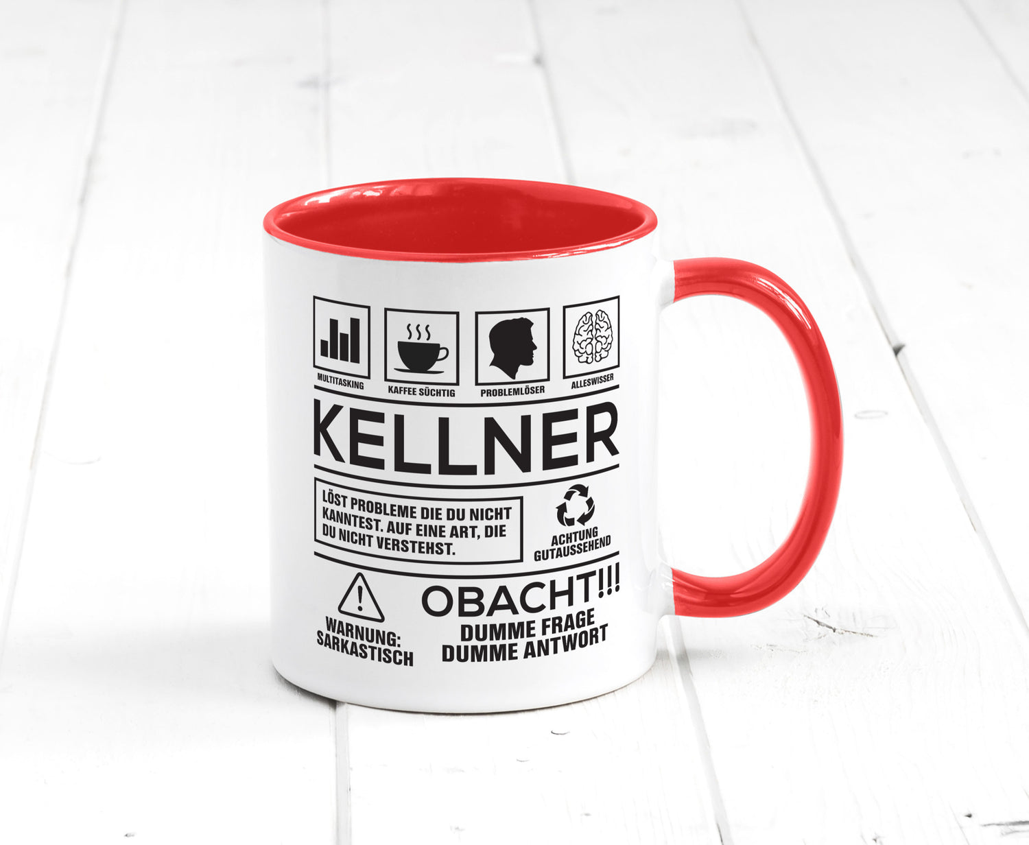 Achtung Probleme Kellner | kellnern Bedienung lustiger Spruch Geschenk Humor