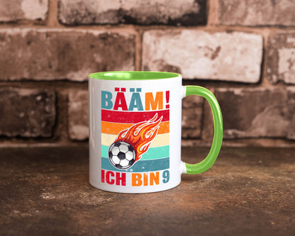 9. Geburtstag | Bääm ich bin 9 Fußball Geschenkidee Humor Tasse