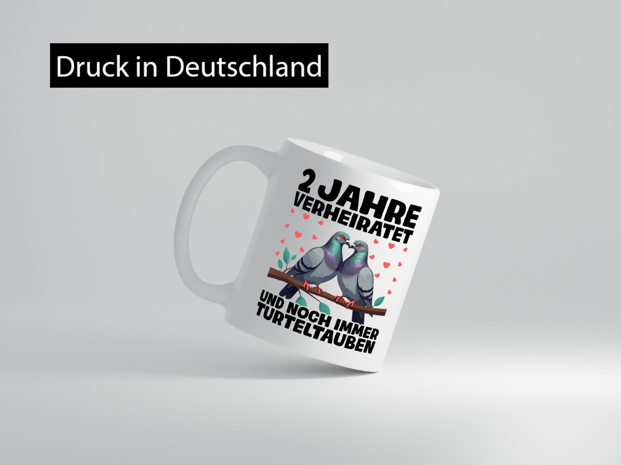 2 Jahre verheiratet | Turteltauben Ehe Ehepaar lustig Humor Geschenkidee