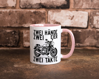 Zwei Hände | Zweitaktmotor Motorrad Moped Biker Geschenkidee Humor Tasse