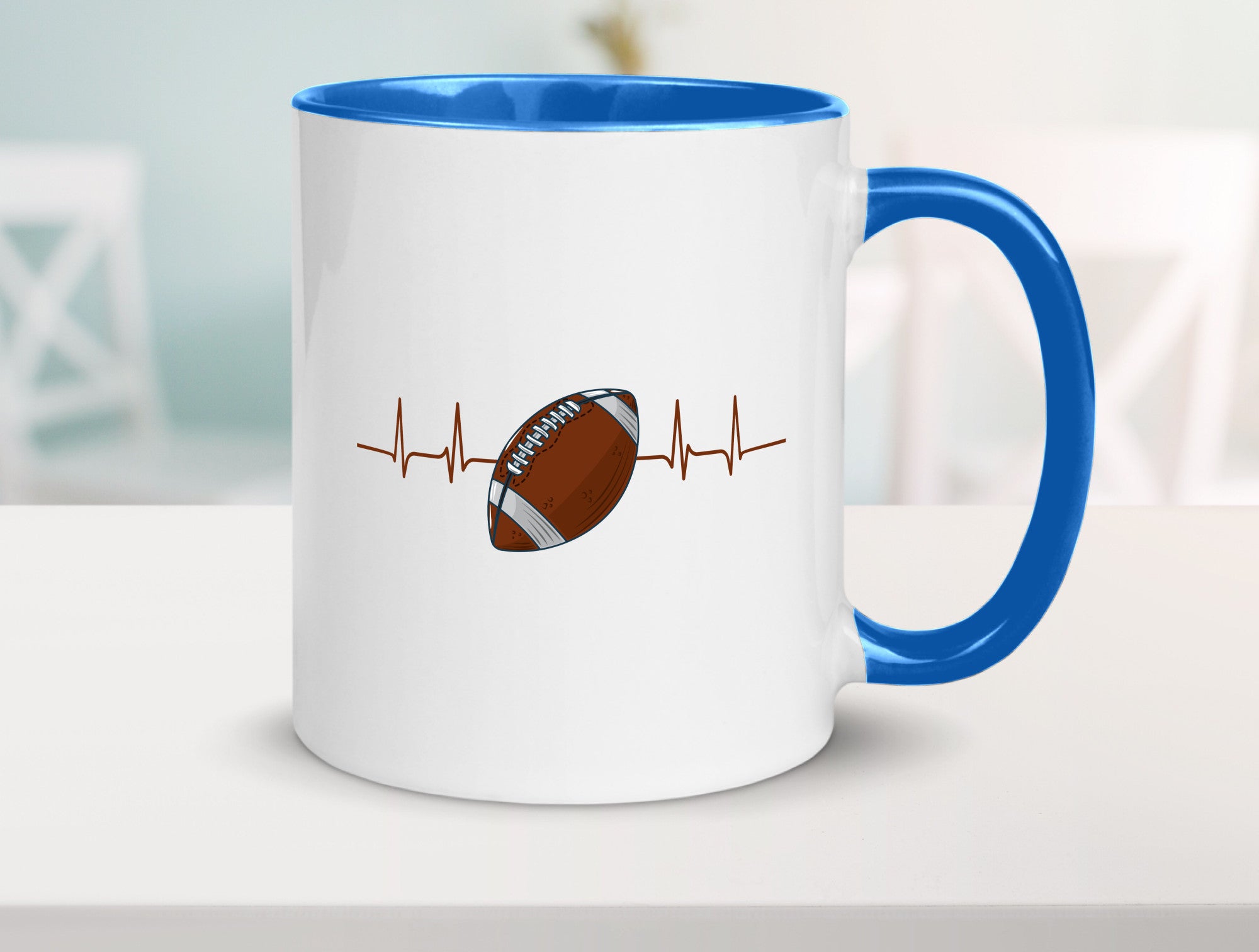 American Football Herzschlag | Footballer Superbowl Humor Geschenkidee Tasse