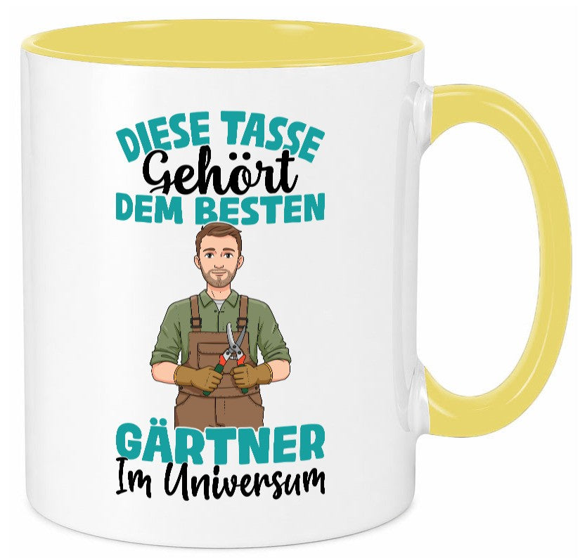 Im Universum: Gärtner | Gartenbau Geschenkidee Humor Tasse