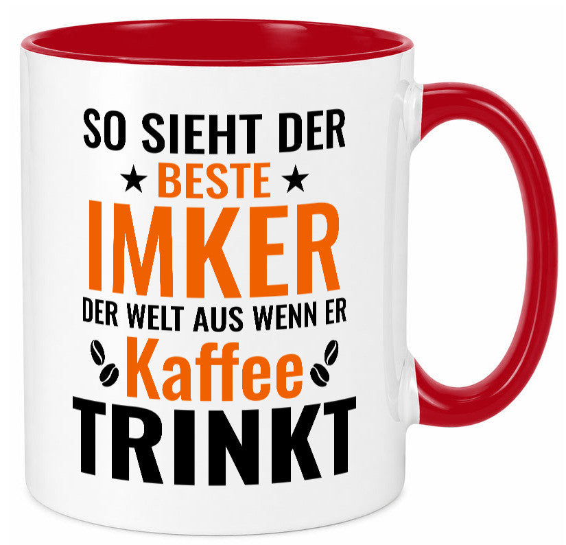 Kaffee trinkt: Imker | Imkerei lustiger Spruch Geschenk Humor Geschenkidee Tasse