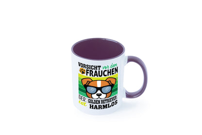 Vorsicht vor dem Frauchen Golden Retriever ist Harmlos lustiger Spruch Geschenk