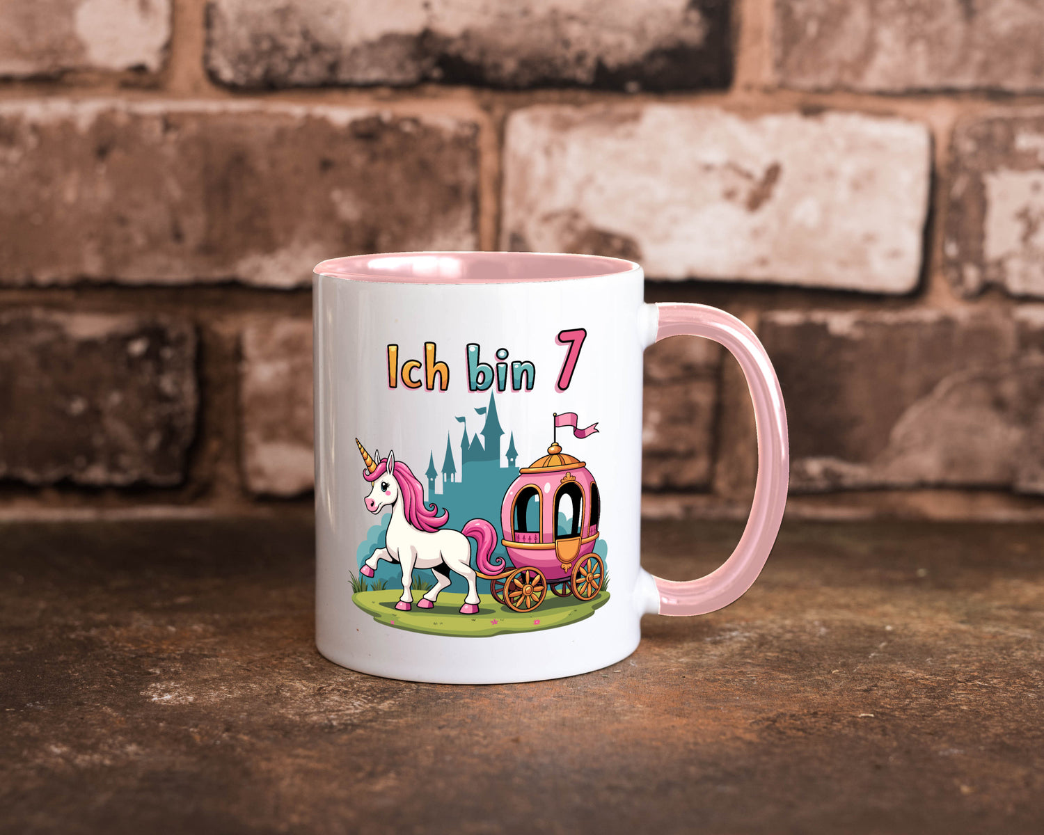 7. Geburtstag | Prinzessin in Kutsche Einhorn lustiger Spruch Geschenk