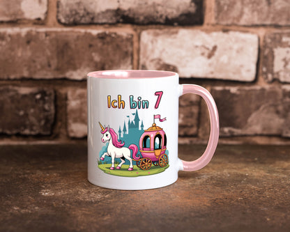 7. Geburtstag | Prinzessin in Kutsche Einhorn lustiger Spruch Geschenk