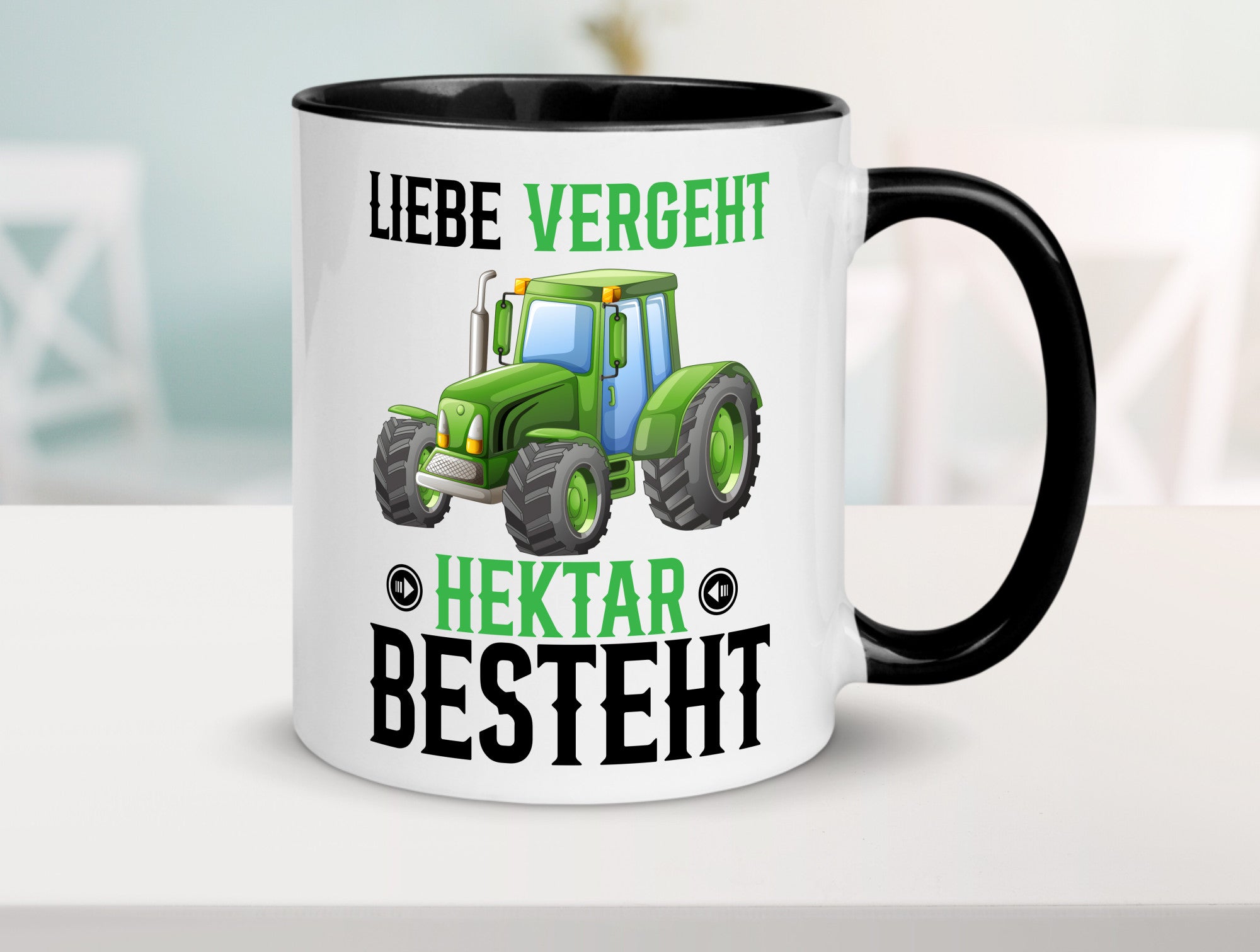 Liebe vergeht Hektar besteht | Traktor Bauer landwirt Humor Geschenkidee Tasse