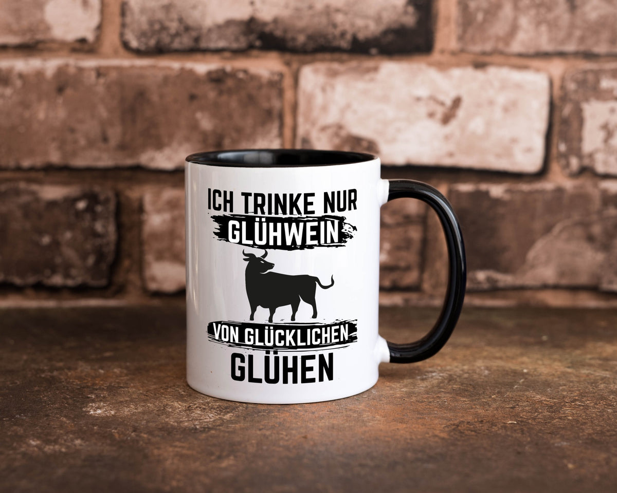 Ich drinke nur Glühwein | Wein von Glühen lustiger Spruch Geschenk Humor Tasse