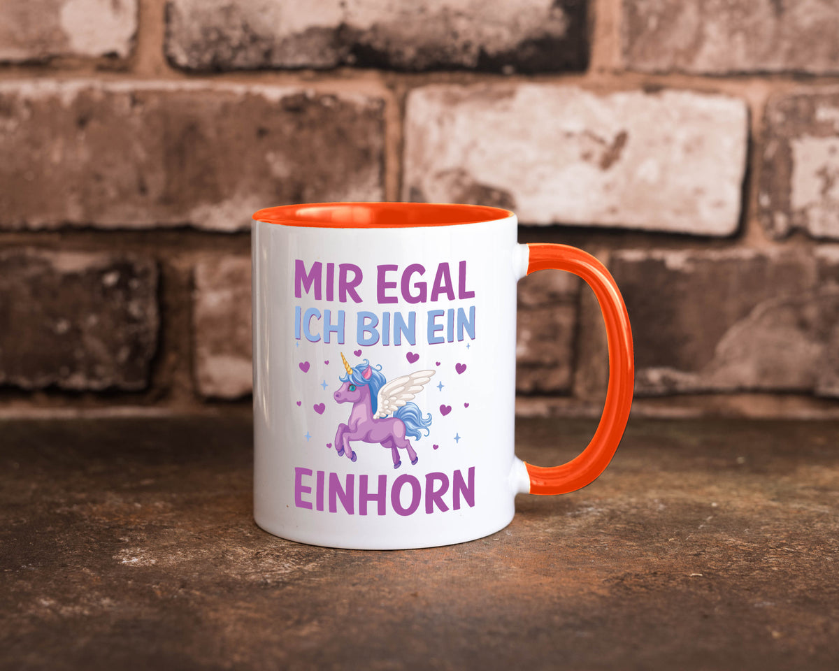 Mir egal, ich bin ein Einhorn| Herzen Geschenkidee Humor Tasse