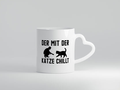 Mit der Katze | Chillen Katzenliebhaber Tierfreund lustiger Spruch Geschenk