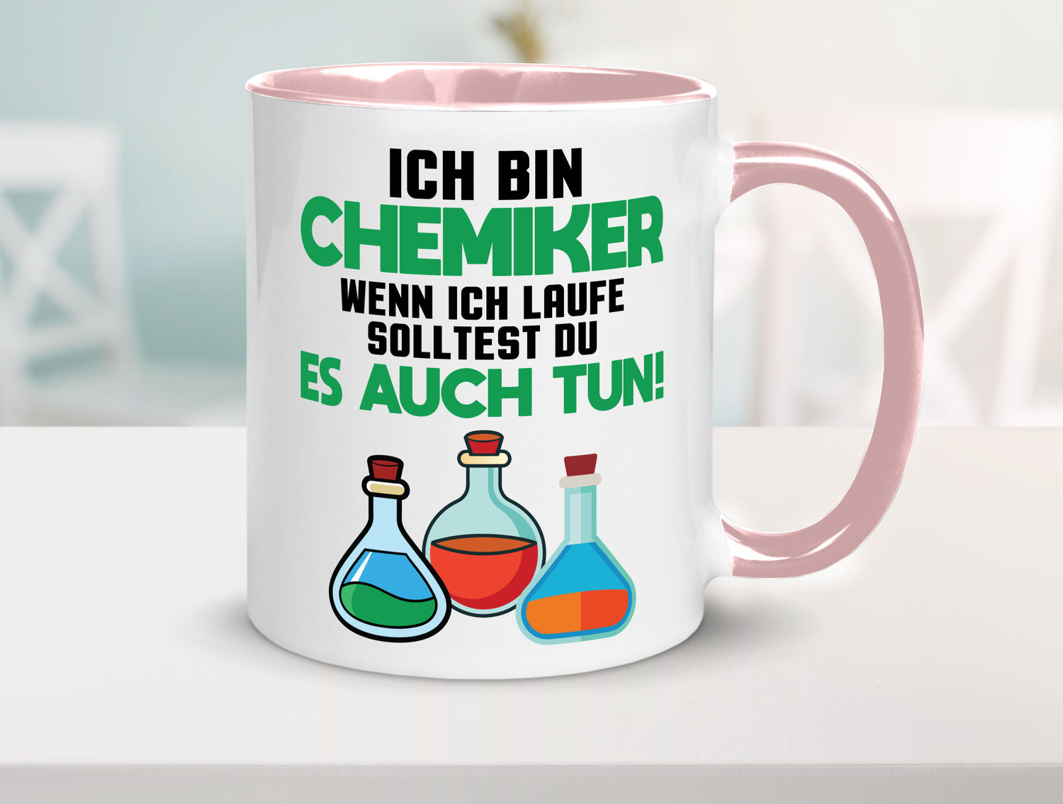 Ich bin chemiker wnen laufe solltest du es auch tun Humor Geschenkidee Tasse