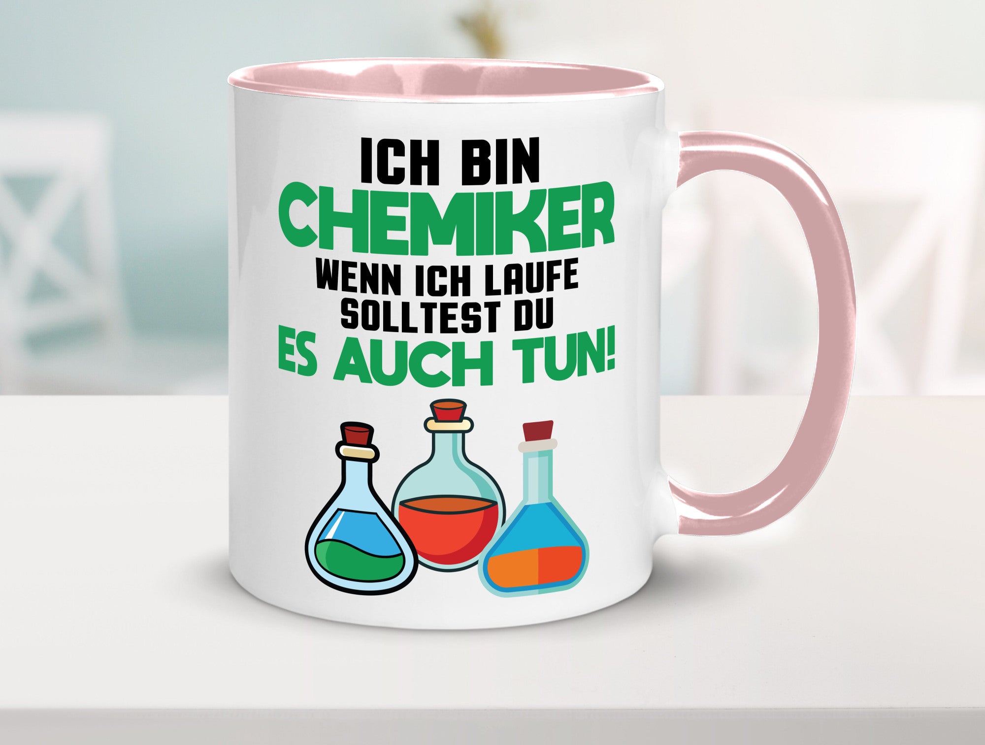 Ich bin chemiker wnen laufe solltest du es auch tun Humor Geschenkidee Tasse