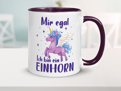 Mir egal, ich bin ein Einhorn | lustig Humor Geschenkidee Geschenk Tasse