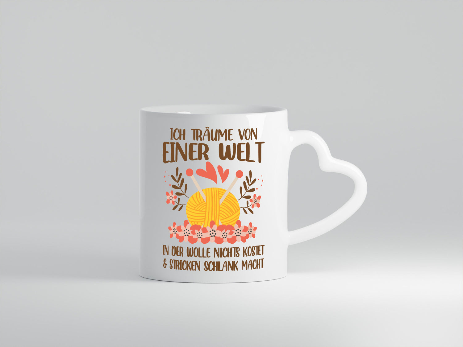 Ich träume on einer Welt | Wollverrückt Stricken Humor Geschenkidee Tasse